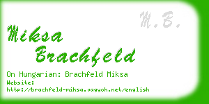 miksa brachfeld business card